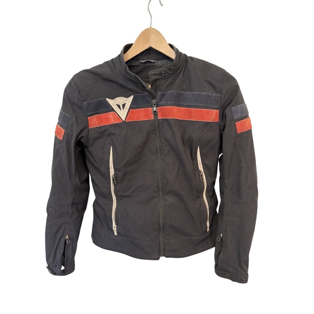 Dainese Codice Controllo Black Motorcycle Jacket Padded Armor Size 46 READ